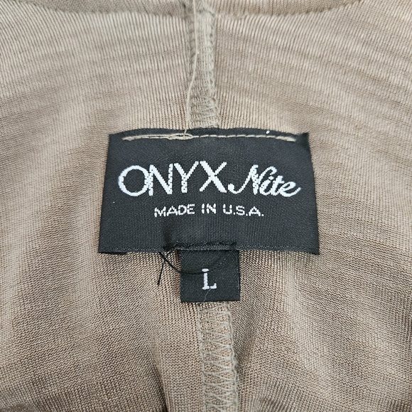 Vintage‎ Onyx Nite Gold Sparkly Cowl Neck Stretch Evening Blouse Size Large I27 - Picture 7 of 8